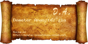 Demeter Anasztázia névjegykártya